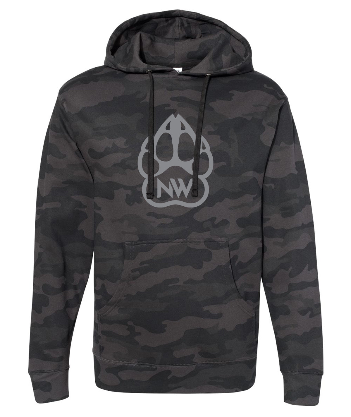 Northwest Paw Print Black Camo Hooded Sweatshirt