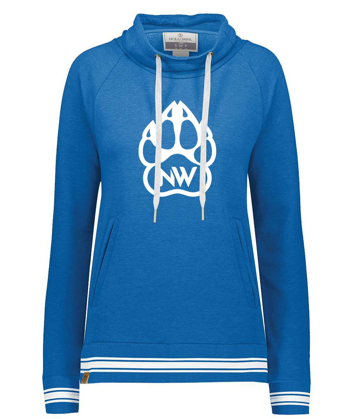 Wolves Paw Print Womens Funnel Neck Sweatshirt