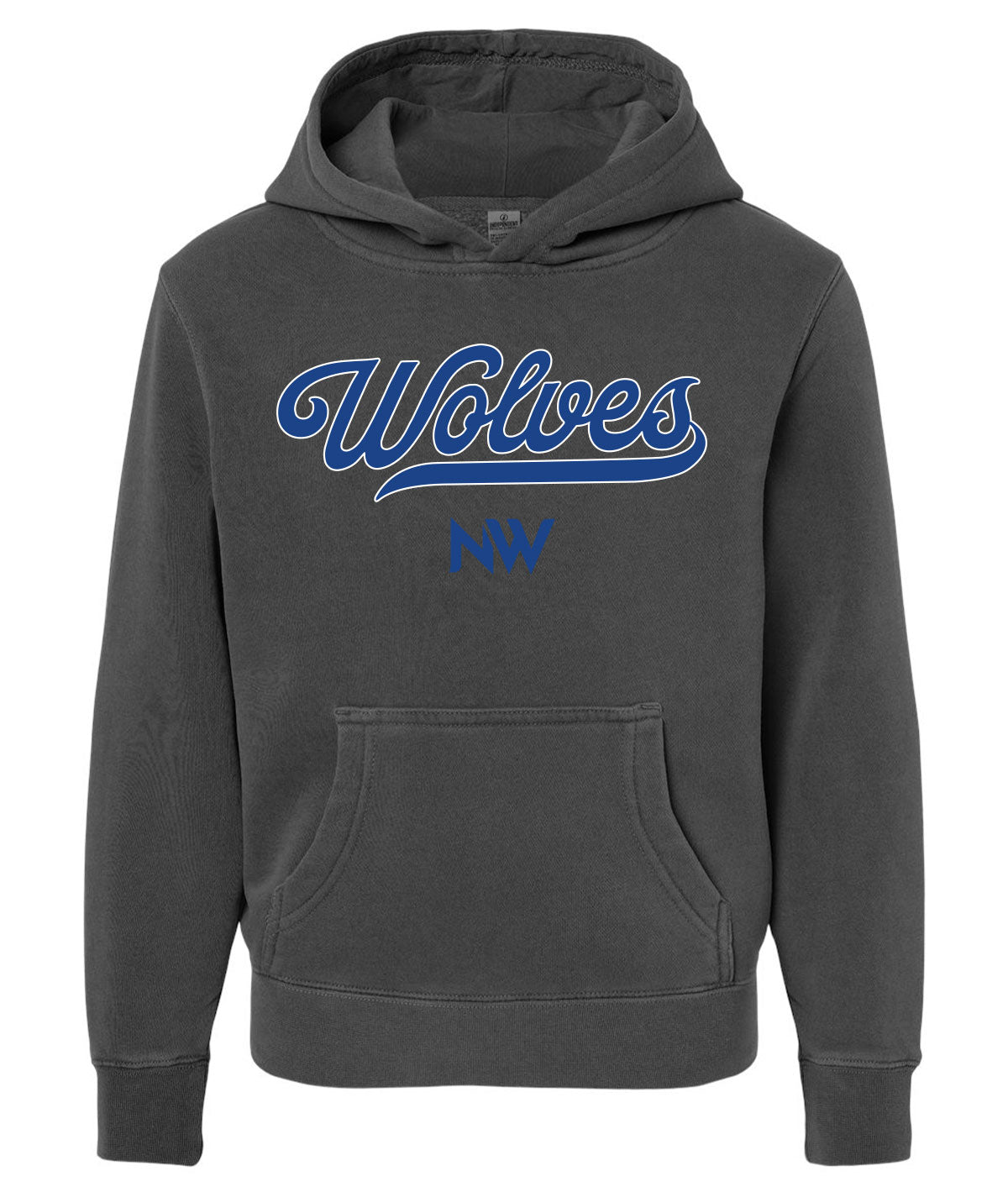Wolves Script Youth Cozy Hooded Sweatshirt