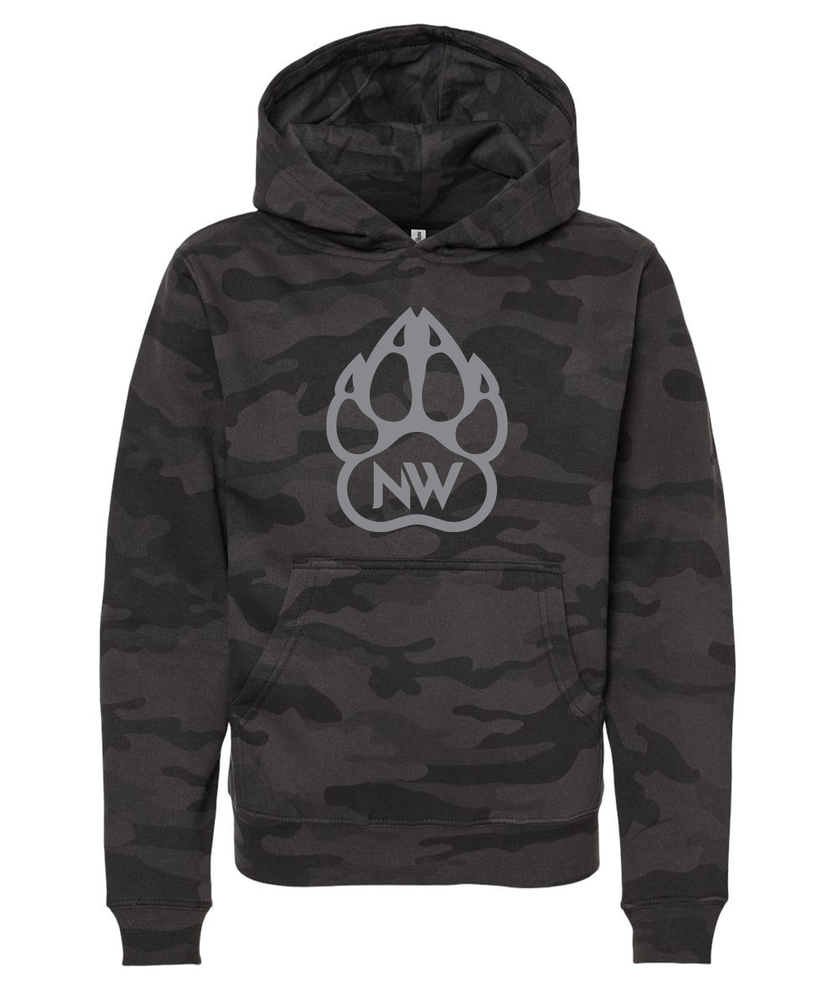 Northwest Paw Print Youth Camo Hooded Sweatshirt